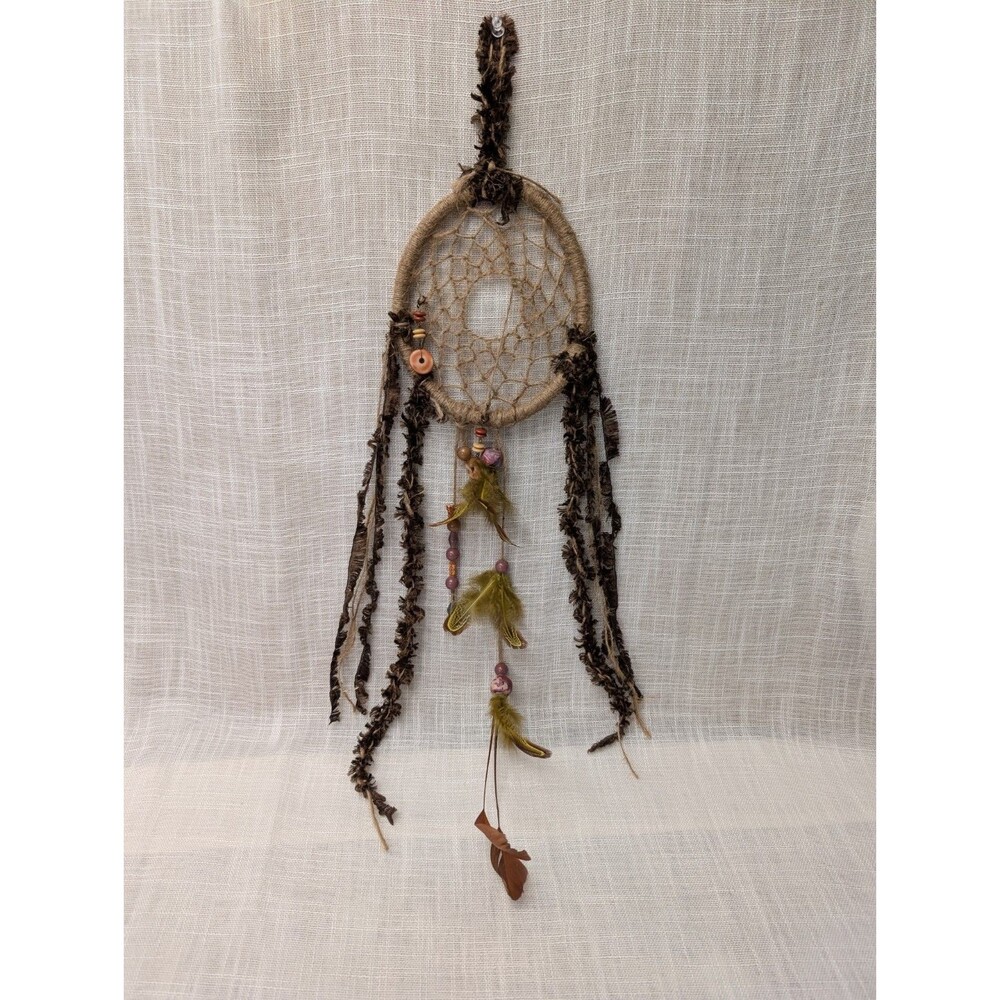 Dream Catcher Brown with Beads & Feathers 6" x 26"